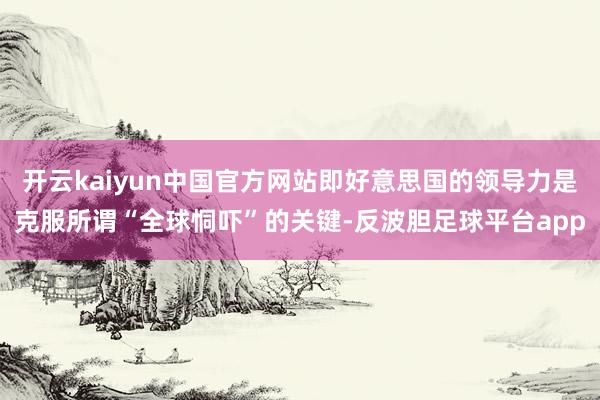 开云kaiyun中国官方网站即好意思国的领导力是克服所谓“全球恫吓”的关键-反波胆足球平台app