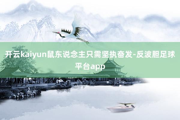 开云kaiyun鼠东说念主只需坚执奋发-反波胆足球平台app