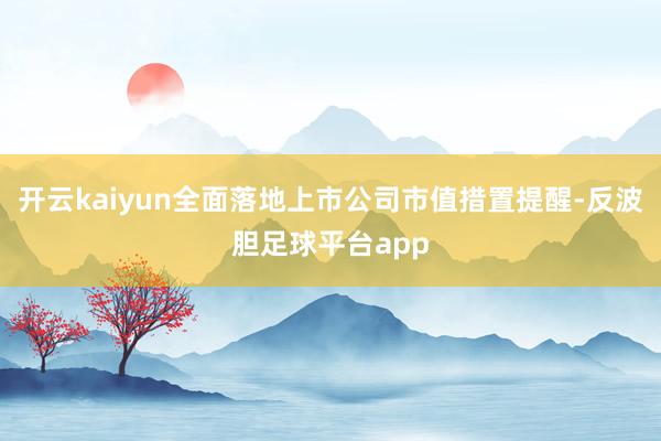 开云kaiyun全面落地上市公司市值措置提醒-反波胆足球平台app