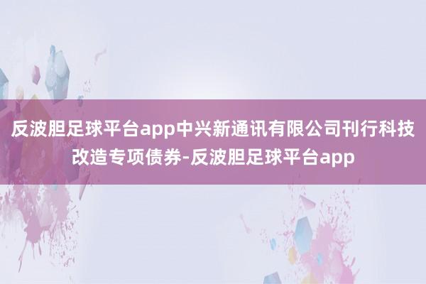 反波胆足球平台app中兴新通讯有限公司刊行科技改造专项债券-反波胆足球平台app