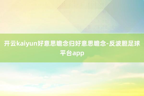 开云kaiyun好意思瞻念归好意思瞻念-反波胆足球平台app