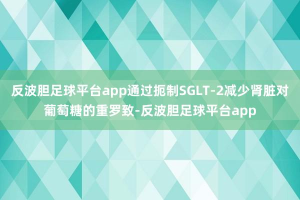 反波胆足球平台app通过扼制SGLT-2减少肾脏对葡萄糖的重罗致-反波胆足球平台app