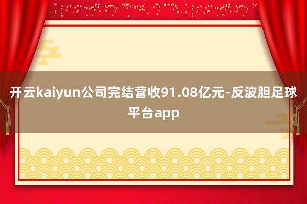 开云kaiyun公司完结营收91.08亿元-反波胆足球平台app
