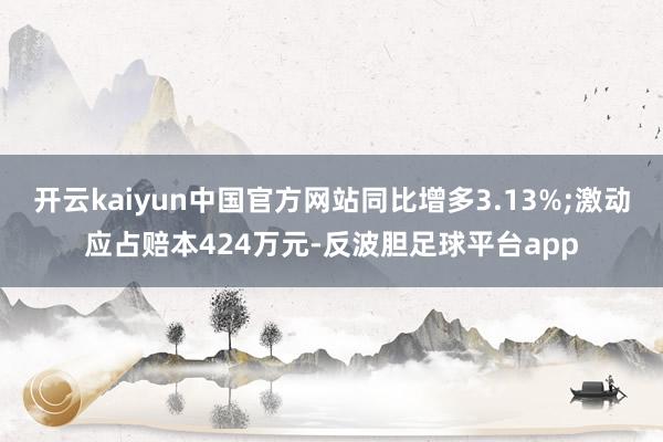 开云kaiyun中国官方网站同比增多3.13%;激动应占赔本424万元-反波胆足球平台app