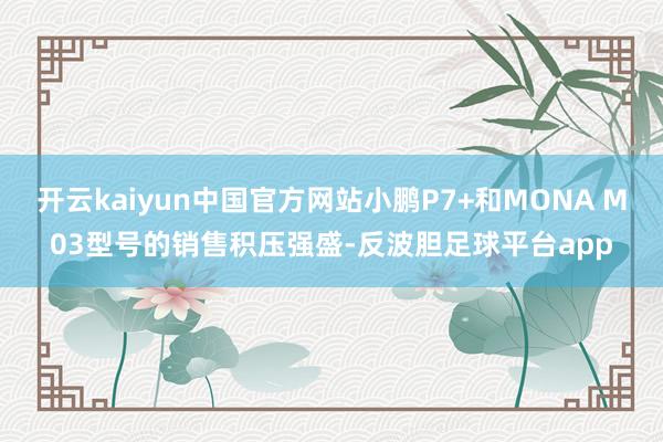 开云kaiyun中国官方网站小鹏P7+和MONA M03型号的销售积压强盛-反波胆足球平台app