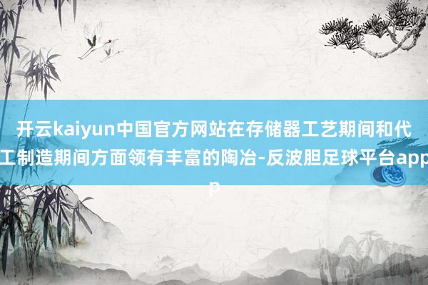 开云kaiyun中国官方网站在存储器工艺期间和代工制造期间方面领有丰富的陶冶-反波胆足球平台app