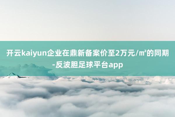 开云kaiyun企业在鼎新备案价至2万元/㎡的同期-反波胆足球平台app
