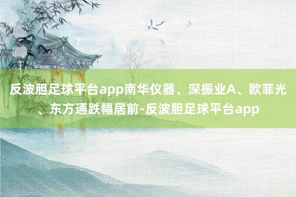 反波胆足球平台app南华仪器、深振业A、欧菲光、东方通跌幅居前-反波胆足球平台app
