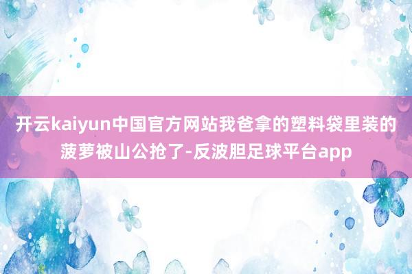 开云kaiyun中国官方网站我爸拿的塑料袋里装的菠萝被山公抢了-反波胆足球平台app