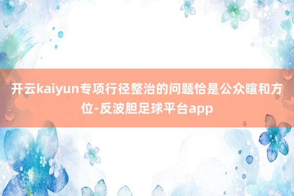 开云kaiyun　　专项行径整治的问题恰是公众暄和方位-反波胆足球平台app