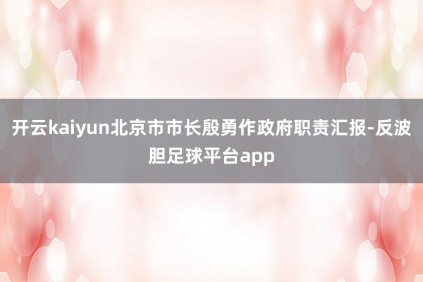 开云kaiyun北京市市长殷勇作政府职责汇报-反波胆足球平台app