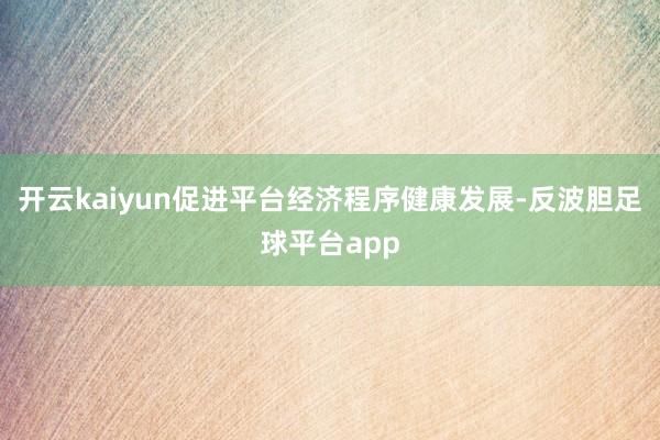 开云kaiyun促进平台经济程序健康发展-反波胆足球平台app