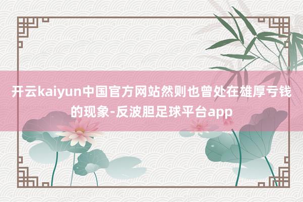 开云kaiyun中国官方网站然则也曾处在雄厚亏钱的现象-反波胆足球平台app