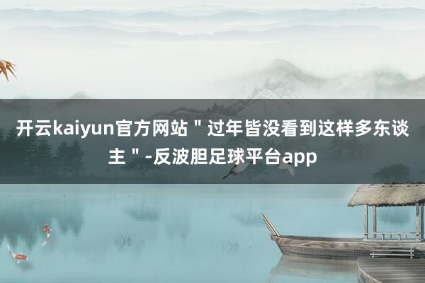 开云kaiyun官方网站＂过年皆没看到这样多东谈主＂-反波胆足球平台app