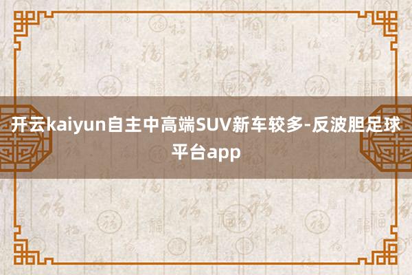 开云kaiyun自主中高端SUV新车较多-反波胆足球平台app