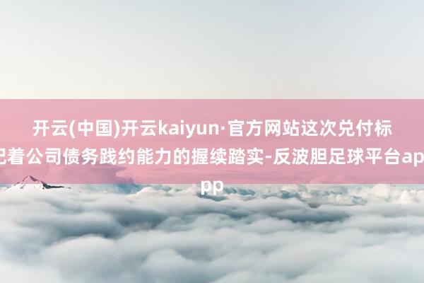 开云(中国)开云kaiyun·官方网站这次兑付标记着公司债务践约能力的握续踏实-反波胆足球平台app