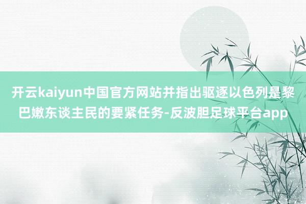开云kaiyun中国官方网站并指出驱逐以色列是黎巴嫩东谈主民的要紧任务-反波胆足球平台app