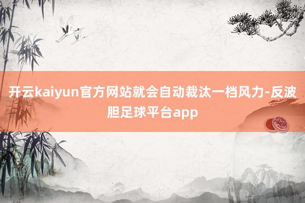 开云kaiyun官方网站就会自动裁汰一档风力-反波胆足球平台app