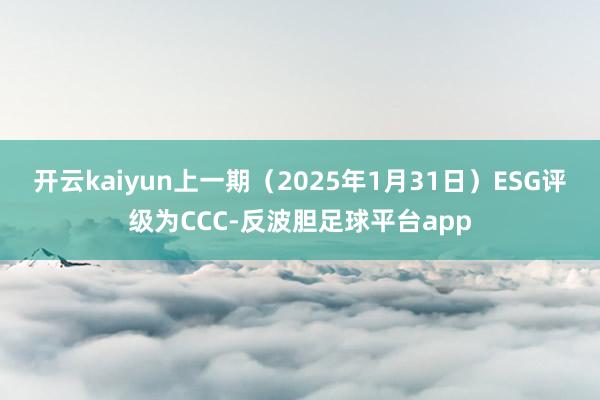 开云kaiyun上一期（2025年1月31日）ESG评级为CCC-反波胆足球平台app