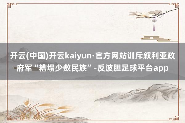开云(中国)开云kaiyun·官方网站训斥叙利亚政府军“糟塌少数民族”-反波胆足球平台app
