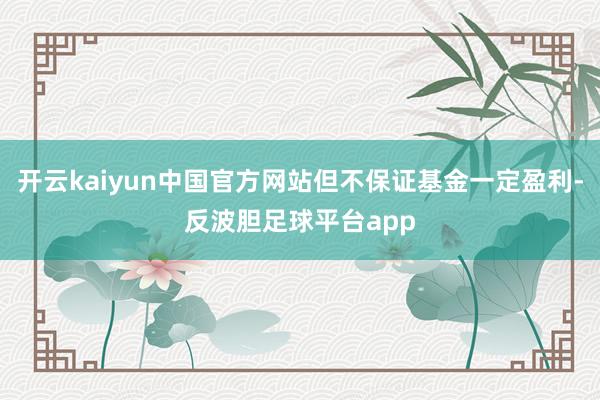 开云kaiyun中国官方网站但不保证基金一定盈利-反波胆足球平台app