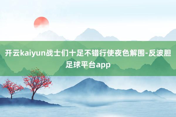 开云kaiyun战士们十足不错行使夜色解围-反波胆足球平台app