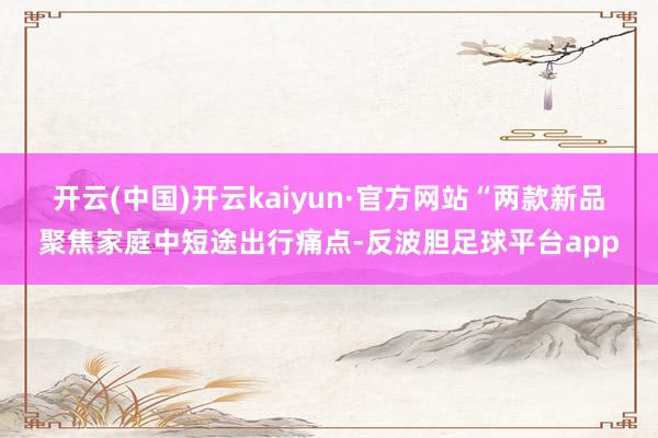 开云(中国)开云kaiyun·官方网站　　“两款新品聚焦家庭中短途出行痛点-反波胆足球平台app