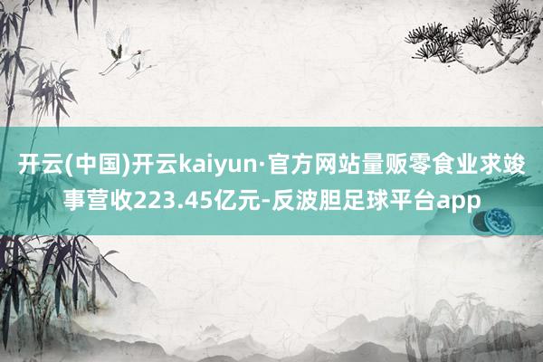 开云(中国)开云kaiyun·官方网站量贩零食业求竣事营收223.45亿元-反波胆足球平台app