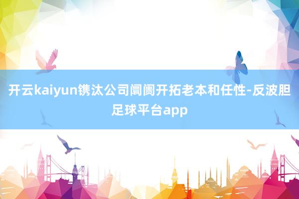 开云kaiyun镌汰公司阛阓开拓老本和任性-反波胆足球平台app