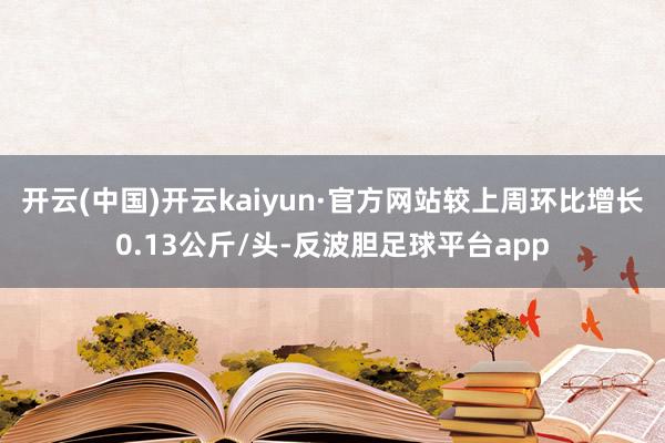 开云(中国)开云kaiyun·官方网站较上周环比增长0.13公斤/头-反波胆足球平台app