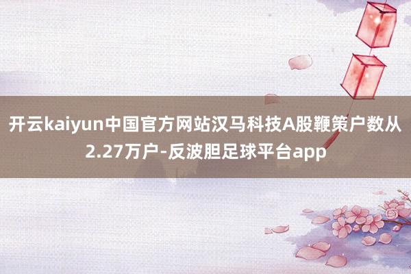 开云kaiyun中国官方网站汉马科技A股鞭策户数从2.27万户-反波胆足球平台app